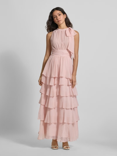 Neo Noir Maxikleid im Stufen-Look Modell 'MARLI SOLID CHIFFON DRESS' Hellrosa 4