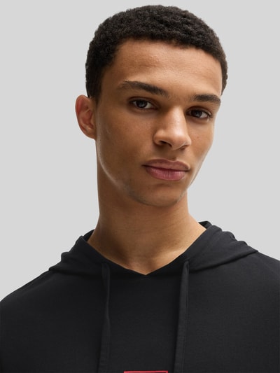 HUGO Regular fit hoodie van katoenmix, model 'LAZE' Zwart - 3