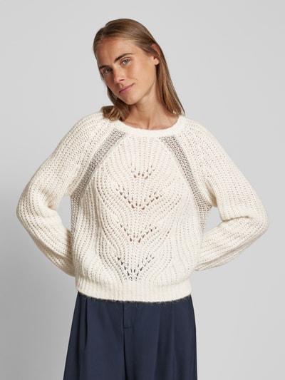 Liu Jo White Strickpullover mit Rundhalsausschnitt Offwhite 4