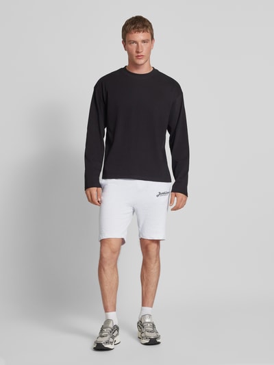 Jack & Jones Slim Fit Sweatpants mit Label-Print Modell 'GORDON' Hellgrau Melange 1