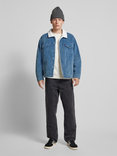 Levi's® Relaxed fit sherpa jacket met kentkraag Jeansblauw - 1