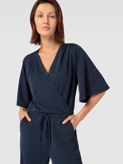 mbyM Jumpsuit in wikkellook, model 'Bradlee' Marineblauw - 3