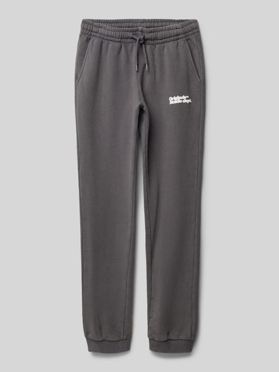 Jack & Jones Regular Fit Sweatpants mit Label-Print Modell 'VERMONT' Graphit 1