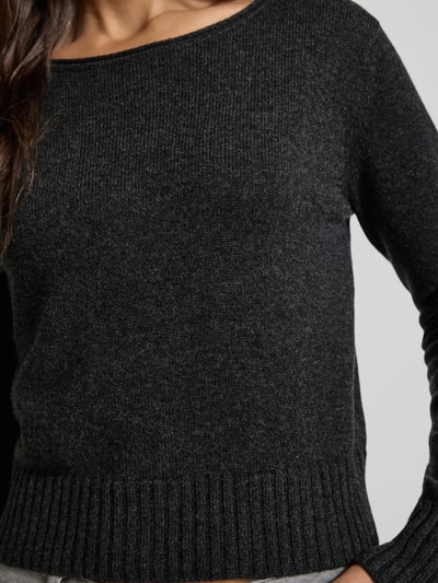 0039 Italy Strickpullover aus Kaschmir-Mix mit Rundhalsausschnitt Anthrazit 3