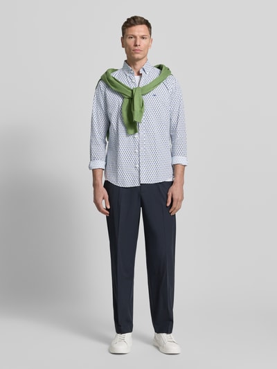Fynch-Hatton Slim Fit Freizeithemd mit Logo-Stitching Hellgruen 1
