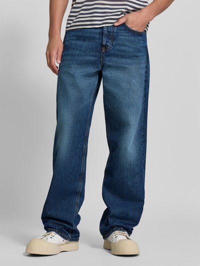 Diesel Jeansy o niskim stanie w kroju baggy z naszywką z logo Jeansowy niebieski 4