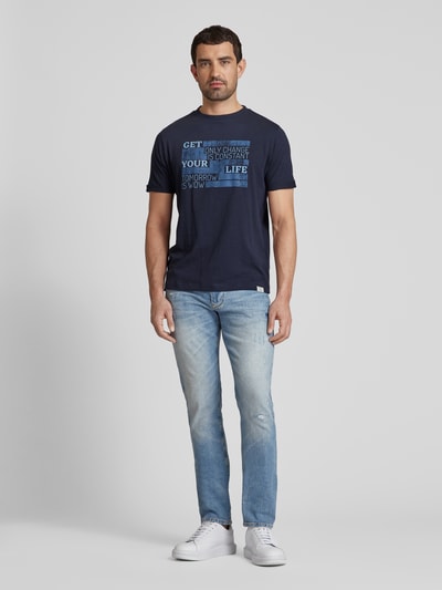 Lerros T-Shirt mit Statement-Print Marine 1