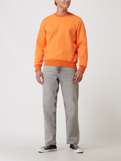 PEOPLE OF SHIBUYA Sweatshirt mit Kontrasteinsatz Modell 'Toyama' Orange 1