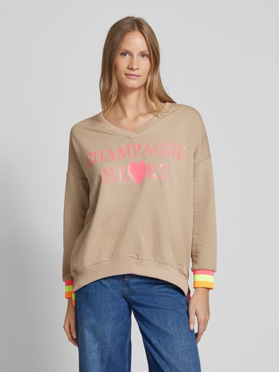 miss goodlife Oversized Sweatshirt mit Label-Print Beige 4