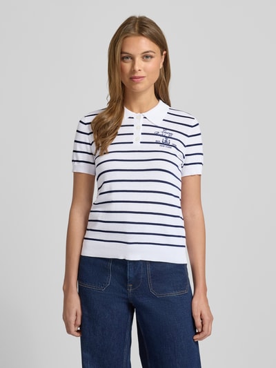 Lauren Ralph Lauren Strickshirt mit Polokragen Modell 'NATRISSA' Marine 4
