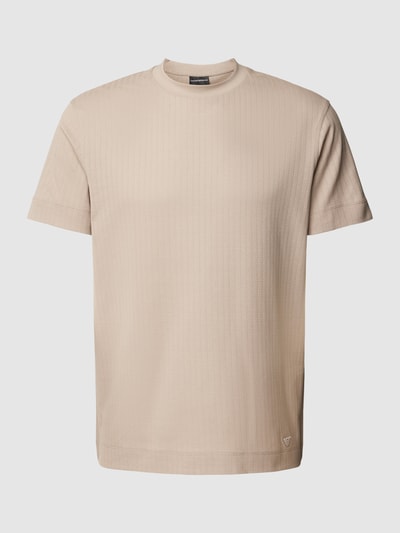 Emporio Armani T-shirt z drobno fakturowanym wzorem Beżowy 2