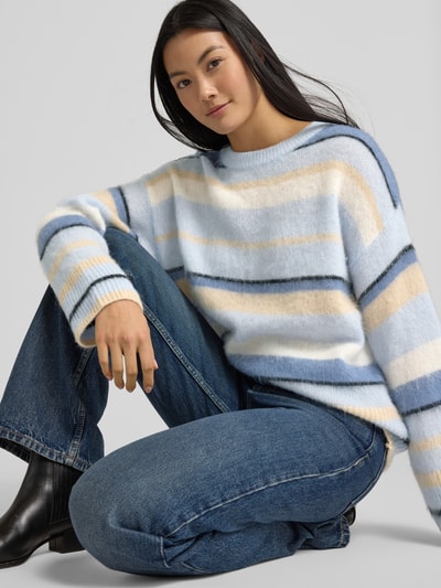 BOSS Orange Oversized Strickpullover mit Woll-Alpaka-Anteil Modell 'C_FOSSET' Hellblau 3