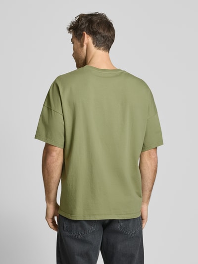 American Vintage T-shirt z prążkowanym okrągłym dekoltem Zielony 5