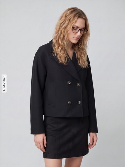 VERO MODA Trenchcoat mit doppelreihiger Knopfleiste Black 4