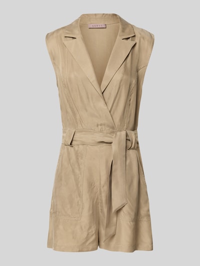 Guess Playsuit met strikceintuur, model 'AMIA' Kaki - 2