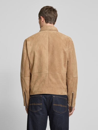 Strellson Lederblouson mit Reißverschlusstaschen Modell 'CHADRON' Camel 5