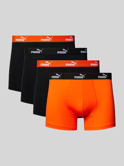 Puma Boxershorts mit elastischem Logo-Bund im 4er-Pack Orange 1