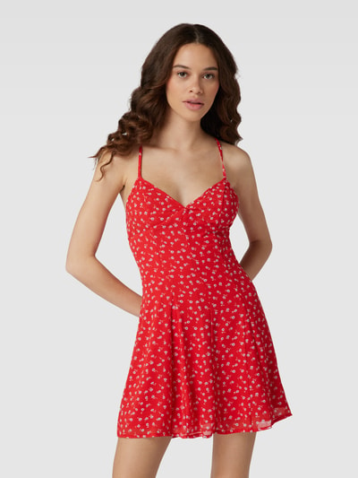 Review Mini-jurk met bloemenmotief Lichtrood - 4