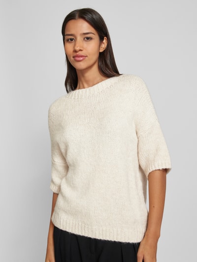 ZABAIONE Strickpullover mit gerippten Abschlüssen Beige 3