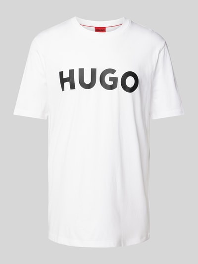 HUGO T-shirt z napisem z logo model ‘DULIVIO’ Biały 2