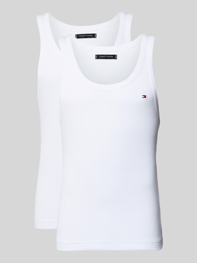 Tommy Hilfiger Slim fit tanktop van katoenmix in een set van 2 stuks Wit - 1