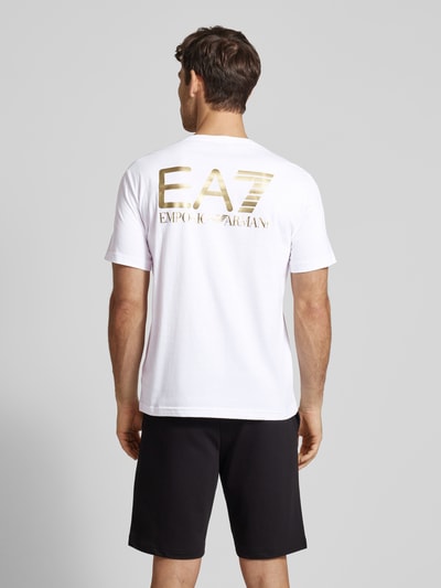 EA7 Emporio Armani T-Shirt mit Label-Print Weiss 5