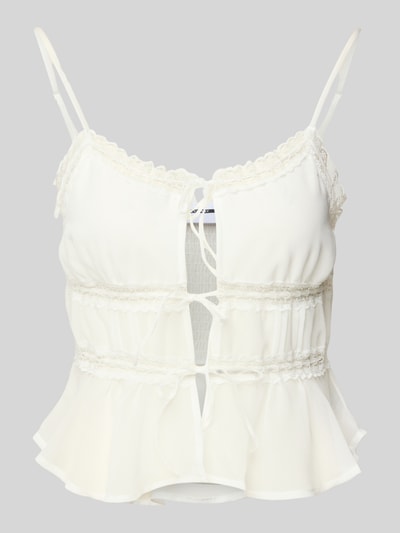 Noisy May Blusentop mit Häkelspitze Modell 'FAIRY' Weiss 2