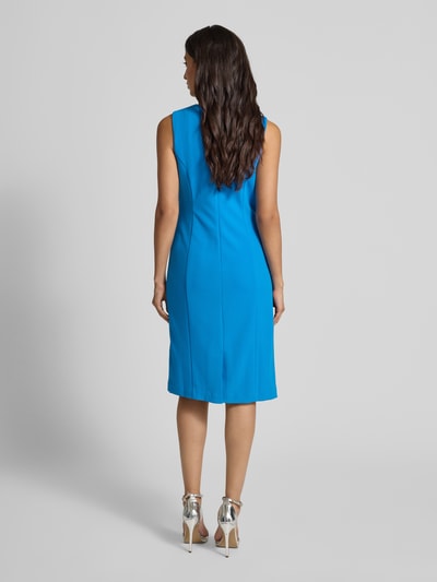 Calvin Klein Womenswear Knielanges Etuikleid mit V-Ausschnitt Modell 'Scuba' Royal 5