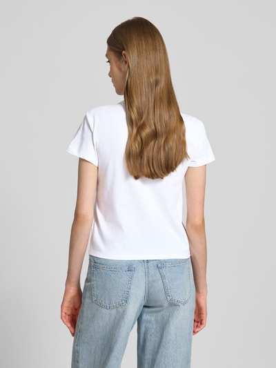 Review T-shirt z nadrukiem z motywem i logo Biały 5