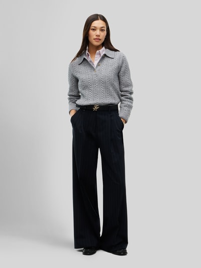 Tommy Hilfiger Poloshirt aus Woll-Mix mit Seide-Anteil Dunkelgrau 1