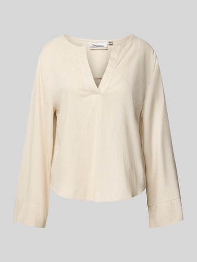 My Essential Wardrobe Blouseshirt met V-hals, model 'Dias' Beige - 2
