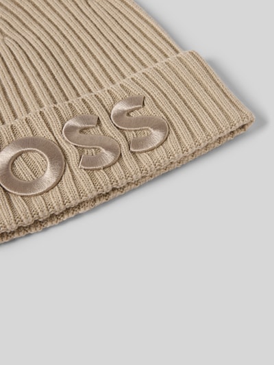 BOSS Beanie aus reiner Schurwolle Modell 'LARA_HAT' Beige 2