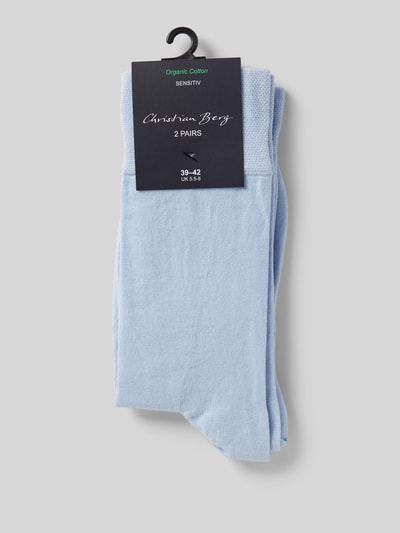 Christian Berg Men Socken mit Label-Print im 2er-Pack Bleu 3