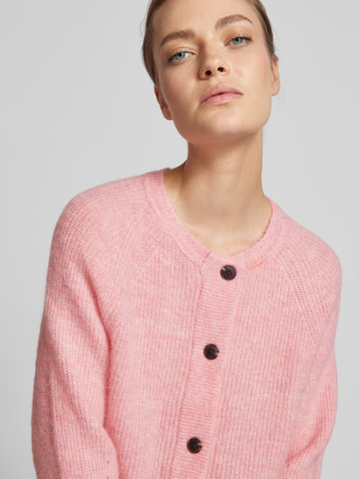 Selected Femme Gebreid jack met doorknoopsluiting, model 'LULU' Roze - 3