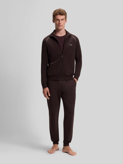 BOSS Regular Fit Sweatjacke aus Baumwoll-Mix Modell 'Mix&Match' Dunkelbraun 1