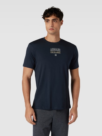Armani Exchange T-Shirt mit Rundhalsausschnitt und Logo-Print Dunkelblau 4
