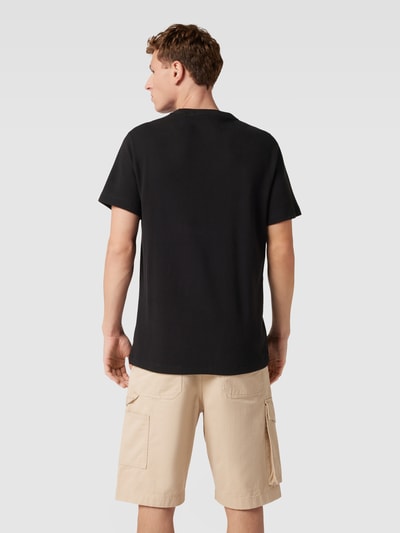 Calvin Klein Jeans T-Shirt aus Baumwolle mit Strukturmuster Modell 'WAFFLE' Black 5