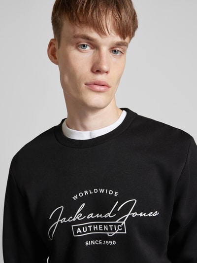 Jack & Jones Bluza z nadrukiem z logo model ‘FERRIS’ Czarny 3