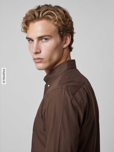 Polo Ralph Lauren Slim Fit Freizeithemd aus Baumwoll-Mix Schoko 3