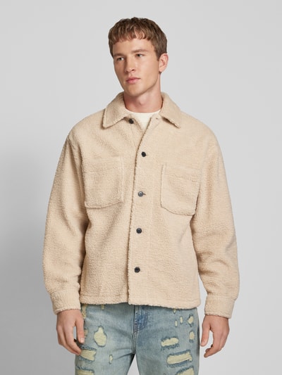 Jack & Jones Regular Fit Hemdjacke mit Brusttaschen Modell 'NEWTON' Beige 4