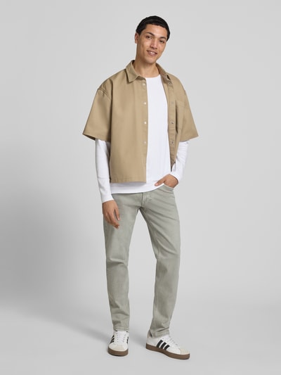 Pepe Jeans tapered fit jeans van katoenmix model 'STANLEY' Kaki - 1