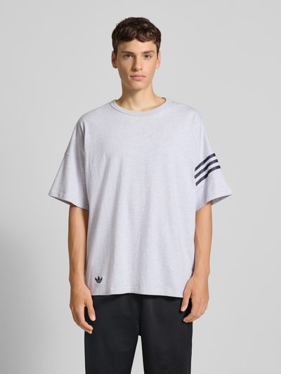 adidas Originals T-shirt met labelstitching Lichtgrijs gemêleerd - 4