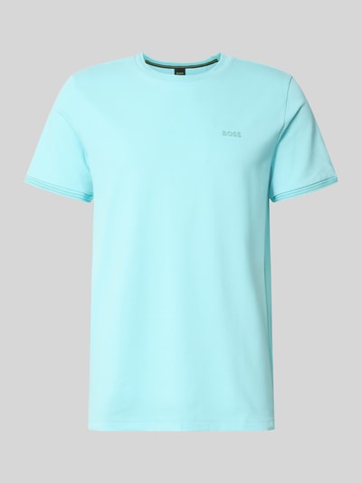 Produktfoto, jasnoniebieski męski t-shirt o kroju regular fit Regular Fit T-Shirt aus Baumwoll-Mix Modell 'TAUL' von BOSS Green, gładka powierzchnia