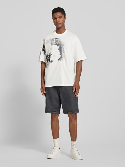 Armani Exchange comfort fit T-shirt met motiefprint Wit - 1