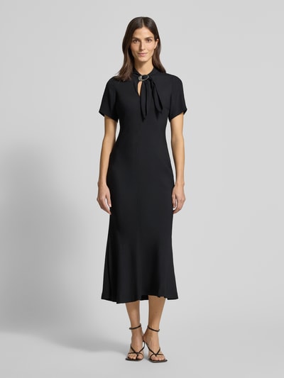 HUGO Smalle maxi-jurk van pure viscose, model 'KIWENI' Zwart - 4