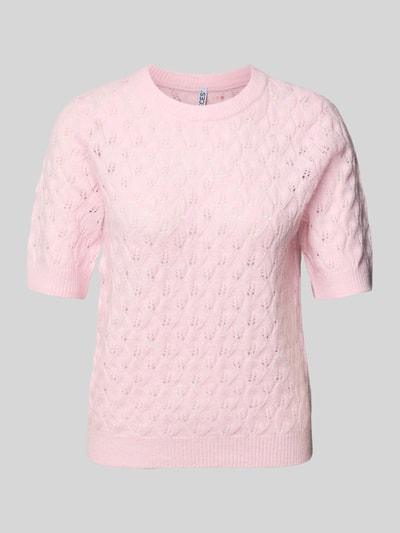 PIECES Regular Fit Pullover mit Woll-Anteil Modell 'LELOU' Rosa 2