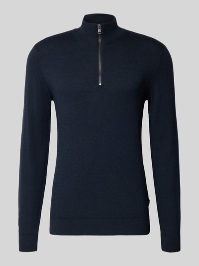 Blend Troyer aus Baumwoll-Mix in Strick-Optik Marine 2