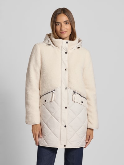 s.Oliver RED LABEL Regular Fit Teddy-Mantel mit Stepp-Anteil Offwhite 4