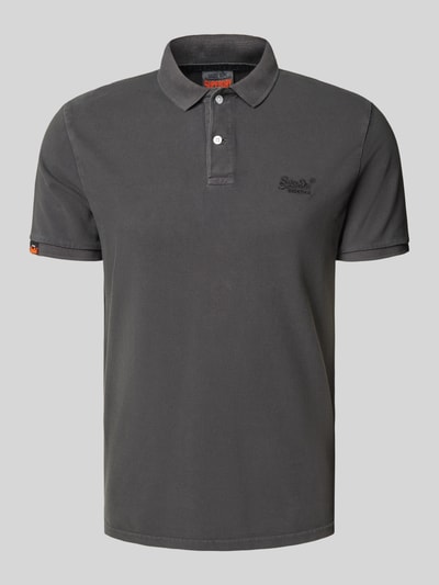 Superdry Regular fit poloshirt met labelstitching Zwart - 2