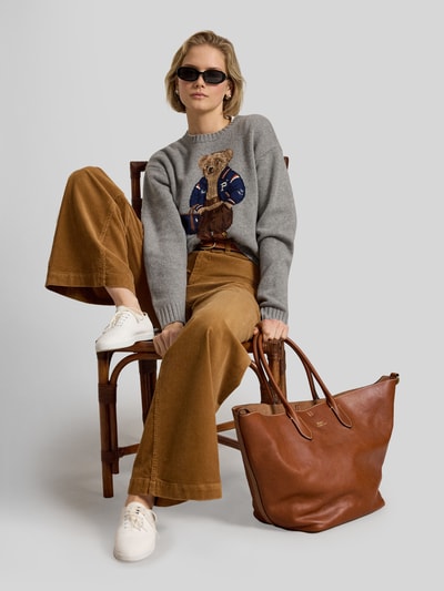 Polo Ralph Lauren Regular fit pullover van mix van wol en kasjmier met Polo-Bear-motief Grafiet - 6